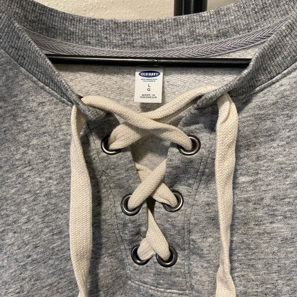 Old Navy Lace Up Sweatshirt- Size Large - Picture 2 of 3